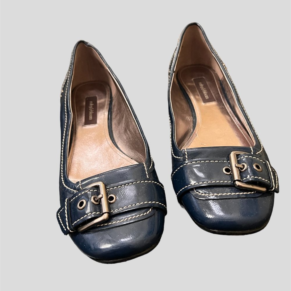 Ruby & bloom size 8 navy leather flats